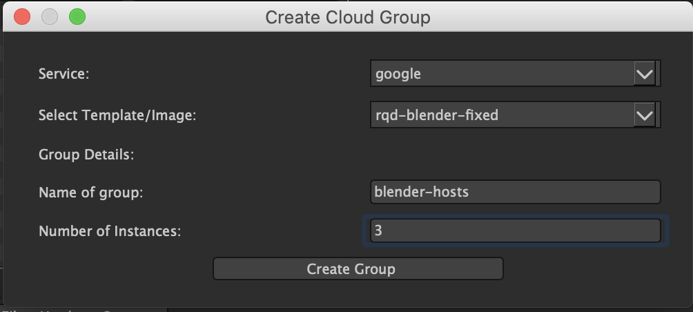 Add Cloud Group Dialog